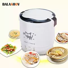Mini Fogão De Arroz Elétrico MultiCooker Portátil Fogões De Arroz Doméstico 12V 24V 220V Panelas De Máquina De Cozinhar Panelas Para O Caminhão Do Carro Casa - Wolf Magazine