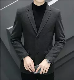 Imagem do Jaqueta britânica de terno fino masculina, blazer de alta qualidade, tendência simples de moda empresarial, melhor homem cavalheiro