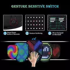 Máscara Luminosa LED com RGB Full Color, Face Changing, Brilhando, Halloween, Natal, Carnaval, Traje, DJ, Light Up, Party Cosplay - loja online