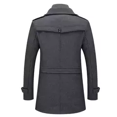 Casaco de gola dupla masculino, jaquetas quentes, casacos à prova de vento, moda outono e inverno - comprar online