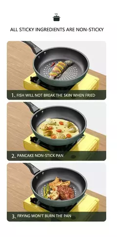 Imagem do Frigideira universal antiaderente com tampa, Panela de cozinha antiaderente, Sem fumaça oleosa