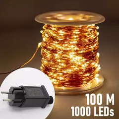 200m 2000leds fio de cobre luzes da corda de fadas wateproof plug in adaptador para festa de natal ao ar livre decoração de casamento de férias