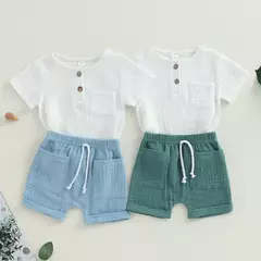 Ma & baby-camiseta e shorts de manga curta para crianças de 0 a 3 anos, roupas de verão para bebê - loja online