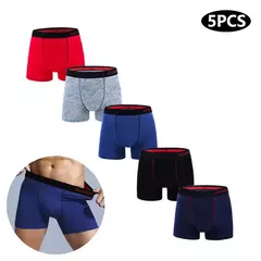 Algodão Boxer Shorts Set masculino, Roupa Interior Masculina, Marcas de Cuecas, Calcinhas Sexy, Cuecas Família, 5Pcs