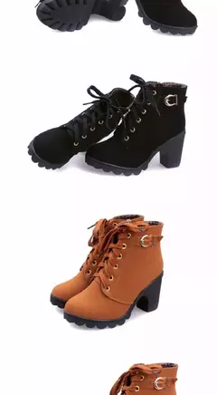 PU bombas de cordões botas para mulheres, salto alto, sapatos femininos europeus, alta qualidade, primavera, inverno, entrega rápida, novo, 2023 - comprar online