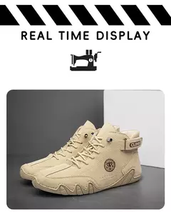CLOHOO-Sapatos masculinos casuais de couro, tênis ao ar livre, sapatos confortáveis, botas masculinas de luxo, nova moda, 2024 na internet