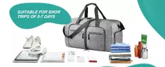 Sacos Duffel Dobrável com Compartimento De Sapatos, Saco De Armazenamento De Viagem Overnight Resistente A Rasgo, Organizador De Roupas, Impermeável - Wolf Magazine