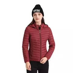 Jaqueta Santelon feminina ultraleve acolchoada com capuz removível parka ao ar livre quente e leve com bolsa de armazenamento na internet