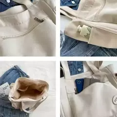 Bolsa de ombro de grande capacidade feminina, sacola de estudante, bolsa de classe, lona, nova moda, 2023