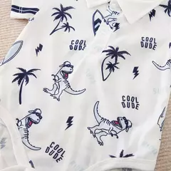 Macacão e calça de dinossauro bonito do recém-nascido, confortável, manga curta, triângulo, roupas de menino e menina, 2 peças, verão - Wolf Magazine