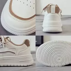 Sapatilhas de plataforma vulcanizada para mulheres, tênis de corrida, caminhada, sapatilhas chunky, casual, branco, designer, tênis