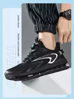 Imagem do Tênis de corrida acolchoados para homens, tênis antiderrapantes, botões rotatórios, adequados para exterior, casual, conforto, alta qualidade, venda quente