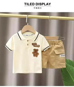 IENENS-Conjuntos de roupas infantis para bebês, camisa polo e shorts de manga curta, roupas casuais infantis para meninos, verão