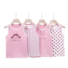 Colete infantil de gola redonda de algodão puro, regata feminina, tops de tiras, shorts boxer de cuecas, roupa de verão, 3-8 anos - comprar online