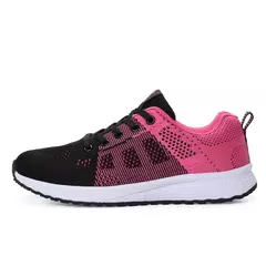 Sapatos de corrida leves e respiráveis para mulheres, calçados esportivos antiderrapantes, ao ar livre, macios, com cordões, moda, tênis - loja online