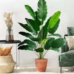 65-125cm/47.2in grande palmeira tropical falso banana planta folhas toque real strelitzia reginae planta de plástico para casa jardim - comprar online