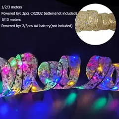 1/2/3/5/10m ano novo fita de natal luz de fadas corda guirlanda luzes árvore de natal ornamento fita luz decoração para casa - Wolf Magazine