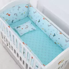 Universo Espaço Algodão cama do bebê Set, Crib Roupa de cama, Kids 'Bedroom Decor, Baby Girl and Boy's Crib, Bed Bumper, Bedsheet and Pillow, 6PCs
