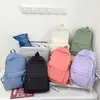 Mochila impermeável de grande capacidade para mulheres, mochila zíper suave, cor sólida, mochila casual para adolescentes, fonte de estudante