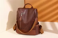 Bolsa de ombro antiroubo de couro macia para mulheres, mochila de moda simples, designer de grande capacidade, alta qualidade, nova, 2023 - comprar online