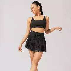 Minissaia plissada de malha de cintura alta feminina, calção de rua feminino, monocromático, casual, curta, moda verão, Y2K, 2022 - Wolf Magazine