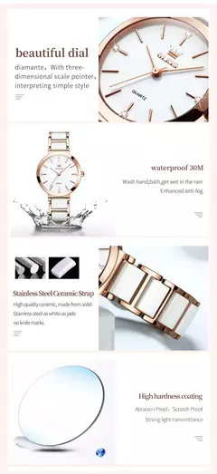 Imagem do OLEVS-Moda Feminina Relógio Elegante, Movimento Japonês, Pulseira Cerâmica, Pulseira Feminina de Luxo, Relógios Quartzo, Presentes