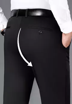 Calças de roupa elástica de resfriamento masculina, calças estrias de escritório, seda gelada, calça masculina de verão, calças de alfaiataria elegante, clássica, 2024 - comprar online