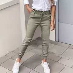 Calça lápis de cintura alta feminina, calça fina feminina, design de botão de bolso, comprimento do tornozelo, moda casual, 2024 - Wolf Magazine