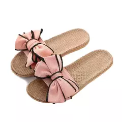 Tênis femininos de linho mntrerm, chinelos de casa, nó de arco, piso macio, apartamentos interiores, sapatos bonitos, apartamentos casuais, novo, verão, 2024 - comprar online