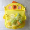 Qwz novo pato dos desenhos animados do bebê saco de malha do banheiro otário design para brinquedos de banho crianças formas animais pano areia brinquedos armazenamento net saco