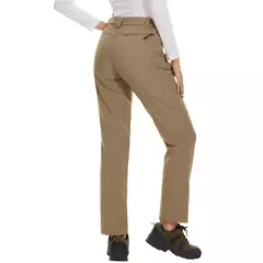 MAGCOMSEN-Calça de lã feminina com bolsos de zíper, calça reta impermeável, carapaça macia, esqui quente com neve, outono e inverno na internet