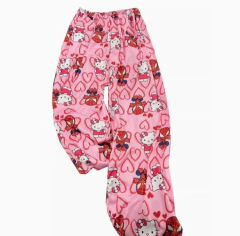 Olá kitty homem-aranha algodão solto senhoras calças de pijama calças de pijama feminino masculino dos desenhos animados sleep bottoms lounge wear menina sono - loja online