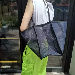 Bolsa de malha de grande capacidade feminina, pacote viagem praia, bolsa de ombro única, bolsa feminina, design Hollow Out, moda - loja online