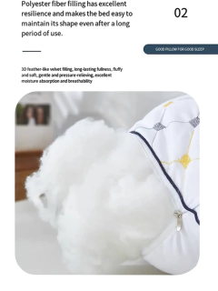 Pluma veludo algodão travesseiro núcleo super macio e confortável único adulto travesseiro casa estudante dormitório travesseiro moda - comprar online