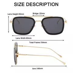 Tony Stark Iron Man Sunglasses, Quadros quadrados do metal do vintage - Wolf Magazine