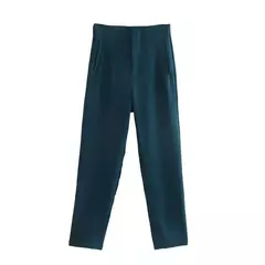 Willshela-Calça reta de cintura alta feminina, calça de zíper frontal, comprimento total, moda feminina chique, vintage - comprar online
