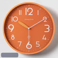 Relógio de parede sala de estar casa simples moderno relógio atmosférico fixado na parede quarto silencioso novo silencioso laranja - comprar online