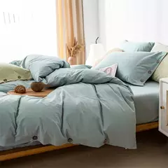 Conjunto de edredão duplo, Conjunto de cama de algodão torção sólida, Quilt Cover King Size, 100% Algodão, 220x240, 3Pcs - Wolf Magazine