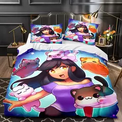 APHMAU-Conjunto de cama impressão Aphmau 3D para adultos e crianças, capa de edredão, solteiro, gêmeo, completo, queen, king size, kawaii, adulto, cama, 035 - loja online