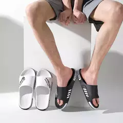 Chinelos de sola macia masculina em PVC, chinelos antiderrapantes, chinelos casuais de praia ao ar livre, banheiro em casa, sandálias de casal, moda, novo - loja online