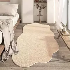 Imagem do Tapete irregular de pelúcia macia para sala de estar Tapete de área grande Tapete de cabeceira do quarto minimalista Tapetes de mesa de café Tapete confortável