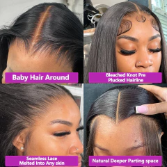 40 Polegada 13x6 hd em linha reta perucas frontais do laço transparente 100% brasileiro frente do laço peruca de cabelo humano para as mulheres 360 peruca cheia do laço - Wolf Magazine