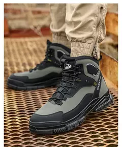 Sapatos de segurança leves impermeáveis masculinos, sapatilha à prova de perfurações, sapato de aço, botas indestrutíveis - loja online