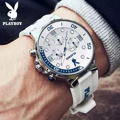 PLAYBOY-Relógios de pulso quartzo impermeável masculino, relógios esportivos, pulseira de silicone, relógio de luxo, marca top, 2022 - Wolf Magazine