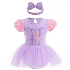 Baby Romper TUTU Vestido Com Headband Infantil Baby Princess Girl Roupas Tamanho 3-18M Cute Design Baby Dress Party Trajes - comprar online