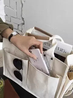 Bolsa de lona de grande capacidade para mulheres, sacola portátil multifuncional, bolsa crossbody, nova, 2024 - loja online