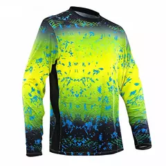 Imagem do Camisa de pesca de manga comprida masculina, roupa de pesca com proteção UV camisa de secagem rápida para pesca de verão UPF 50