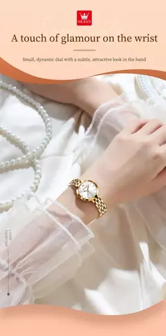 Imagem do OLEVS-Relógio de pulso impermeável para mulheres, luxo, marca superior, elegante, moda, dourado, original, simples, quartzo, senhoras
