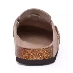 Chinelos Antiderrapantes Kidmi-Camurça para Homens e Mulheres, Mulas Clássicas de Cortiça, Sandálias Fivela Ajustável, Moda Exterior