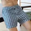 Boxers masculinos de algodão de cintura alta, calças para todos, cuecas grandes, fundo de pijama em casa, boxers de cintura alta, plus size